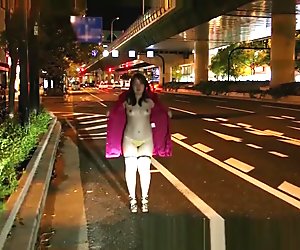Japansk knubbig tjej offentlig flashing slide show4